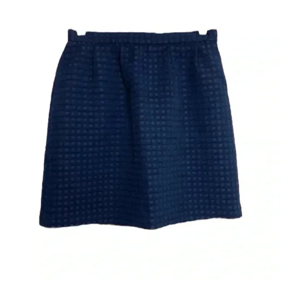 Katherine Barclay Montreal Navy Blue Textured Skirt - Picture 1 of 5
